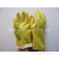 Yellow PVC Chemical Resistant Oil Resistant Glove Safety Gloves (DPV103)